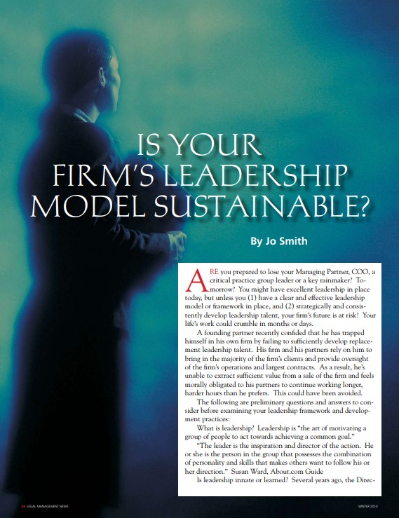 Is Your Firm’s Leadership Model Sustainable
